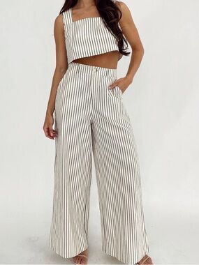 Mable Striped Wide-Leg Pants -